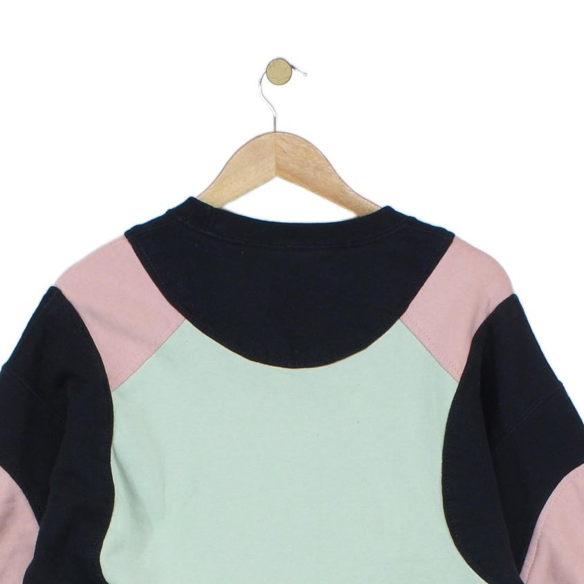 Mens Reworked Sweatshirt Spell Out Crew Neck