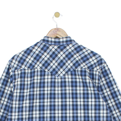 Mens Plaid Shirt Snap Long Sleeve Western