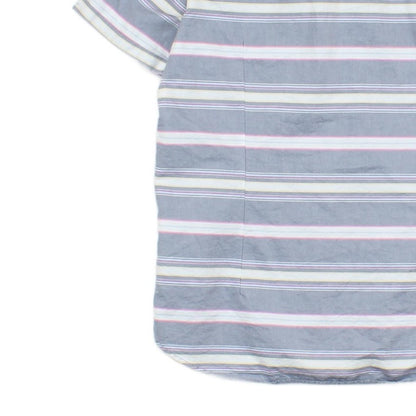 Mens Striped Shirt Short Sleeve Button Up