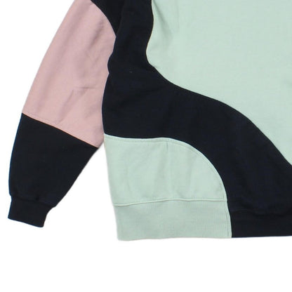 Mens Reworked Sweatshirt Spell Out Crew Neck