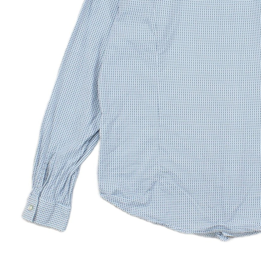 Mens Dotted Shirt Slim Fit Button Down Long Sleeve