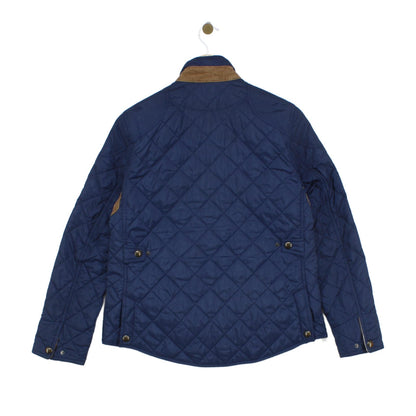 Womens Quilted Jacket Full Zip Button Crest