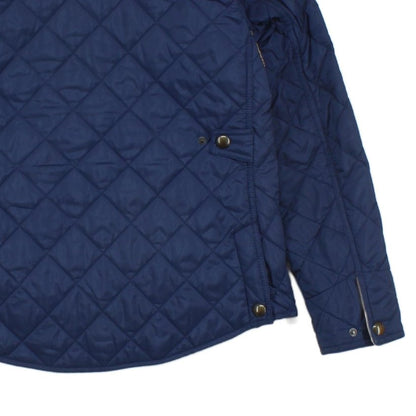 Womens Quilted Jacket Full Zip Button Crest