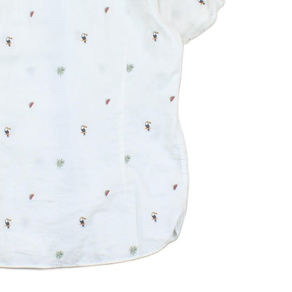 Mens Patterned Shirt Short Sleeve Grandad Collar