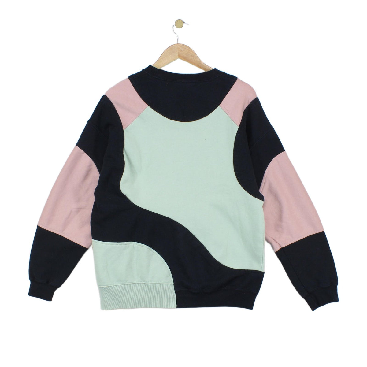 Mens Reworked Sweatshirt Spell Out Crew Neck