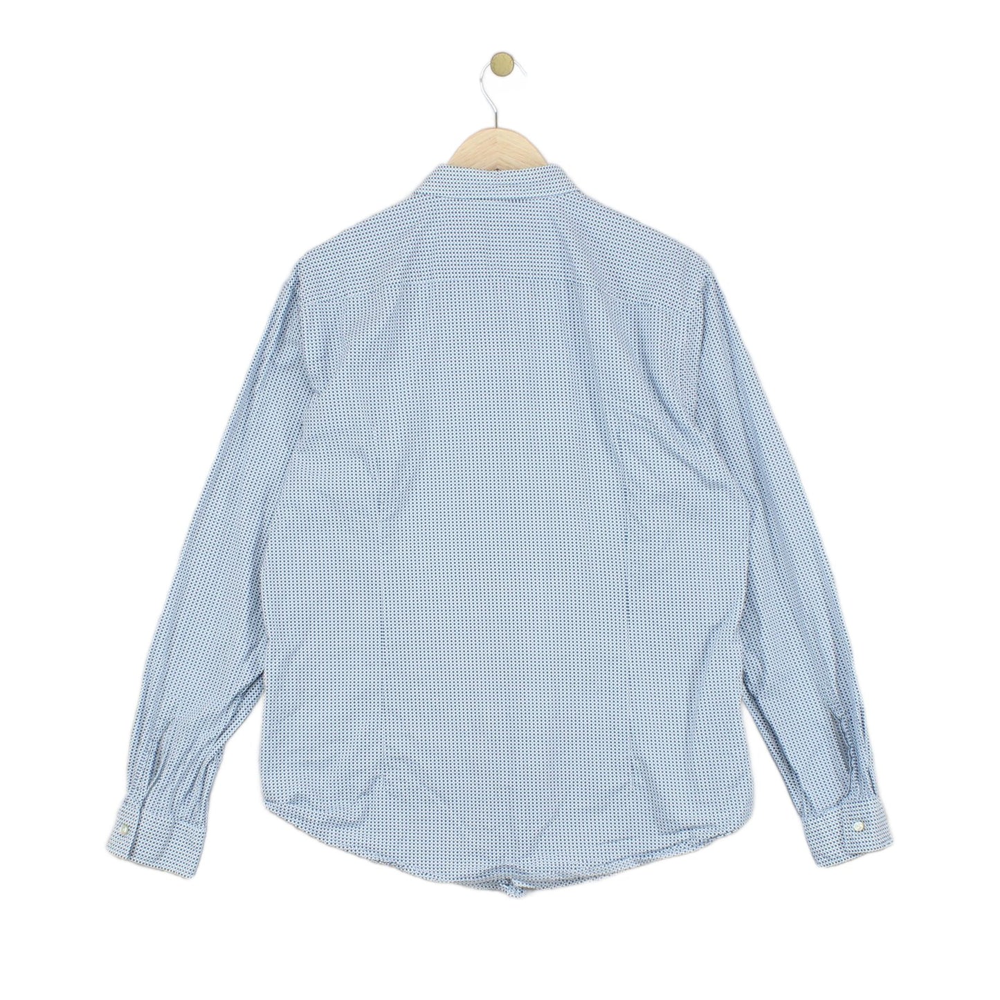 Mens Dotted Shirt Slim Fit Button Down Long Sleeve