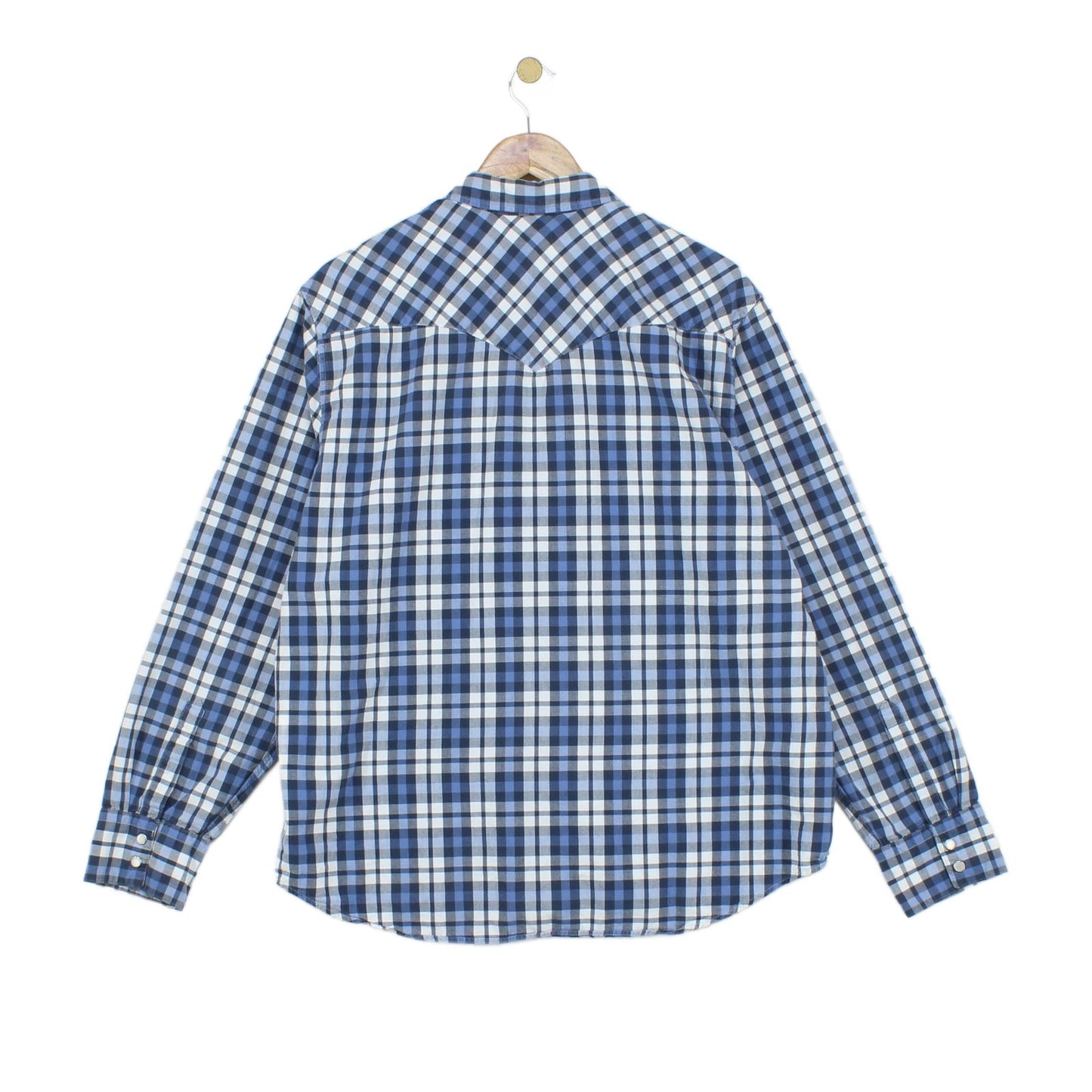 Mens Plaid Shirt Snap Long Sleeve Western