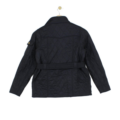 Boys Quilted Jacket Belted Outdoor