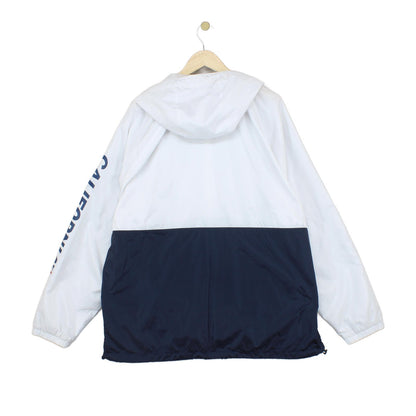 Mens Windbreaker Jacket 1/4 Zip Hooded Lightweight Logo