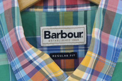 Mens Plaid Shirt Short Sleeve Button Up