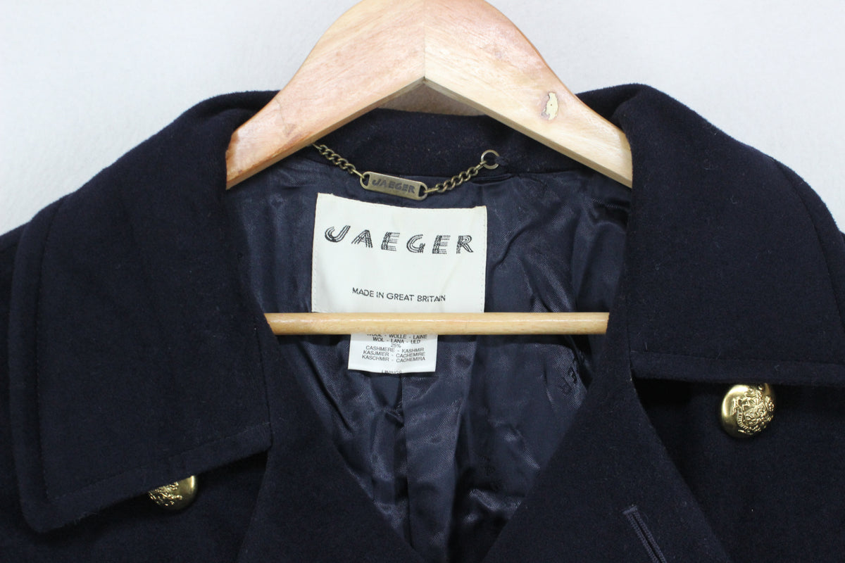 Womens Pea Coat Double Breasted Wool Cashmere
