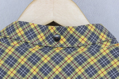 Mens Check Shirt Slim Fit Button Up Long Sleeve