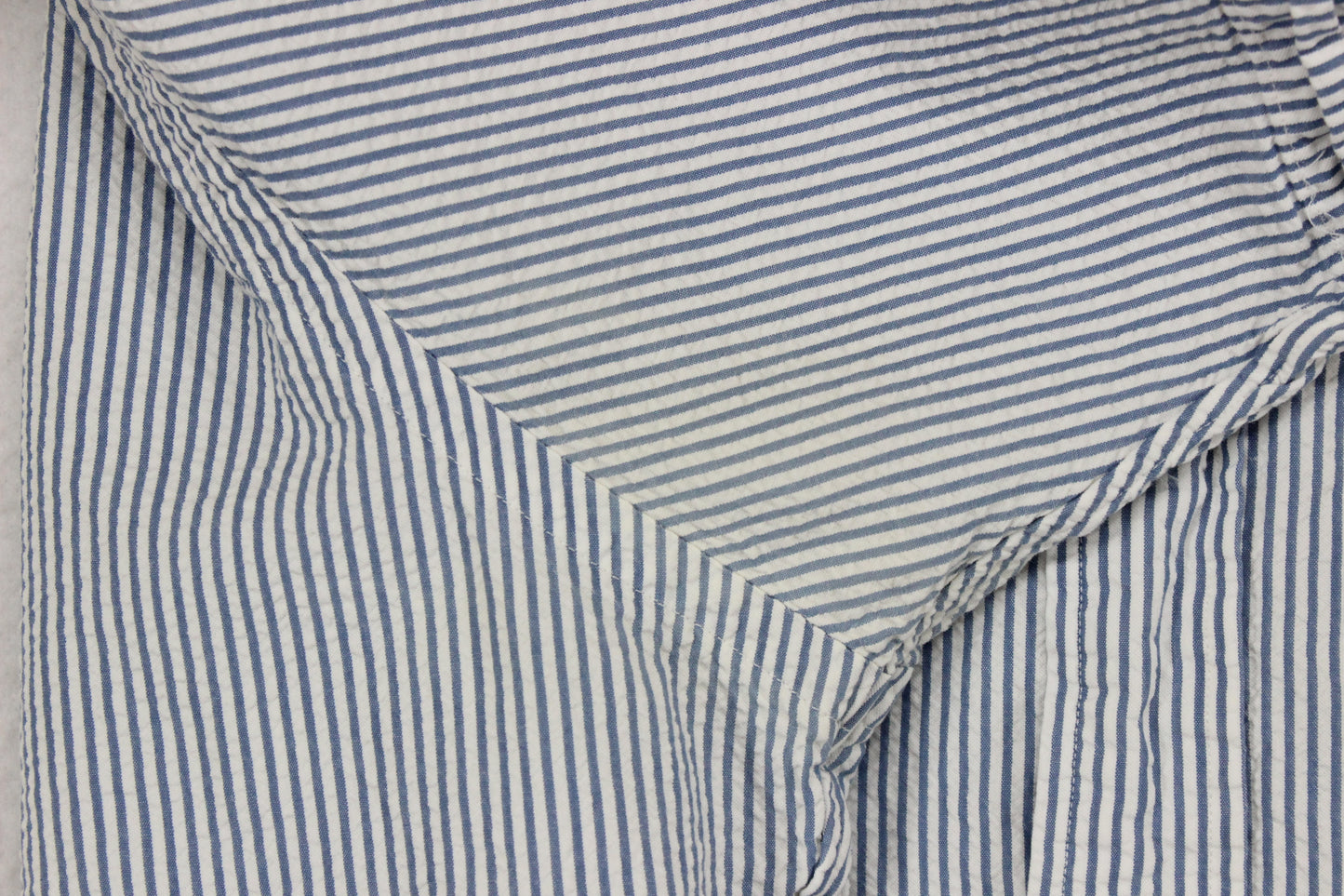 Mens Striped Seersucker Shirt Classic Short Sleeve
