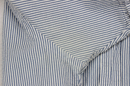 Mens Striped Seersucker Shirt Classic Short Sleeve