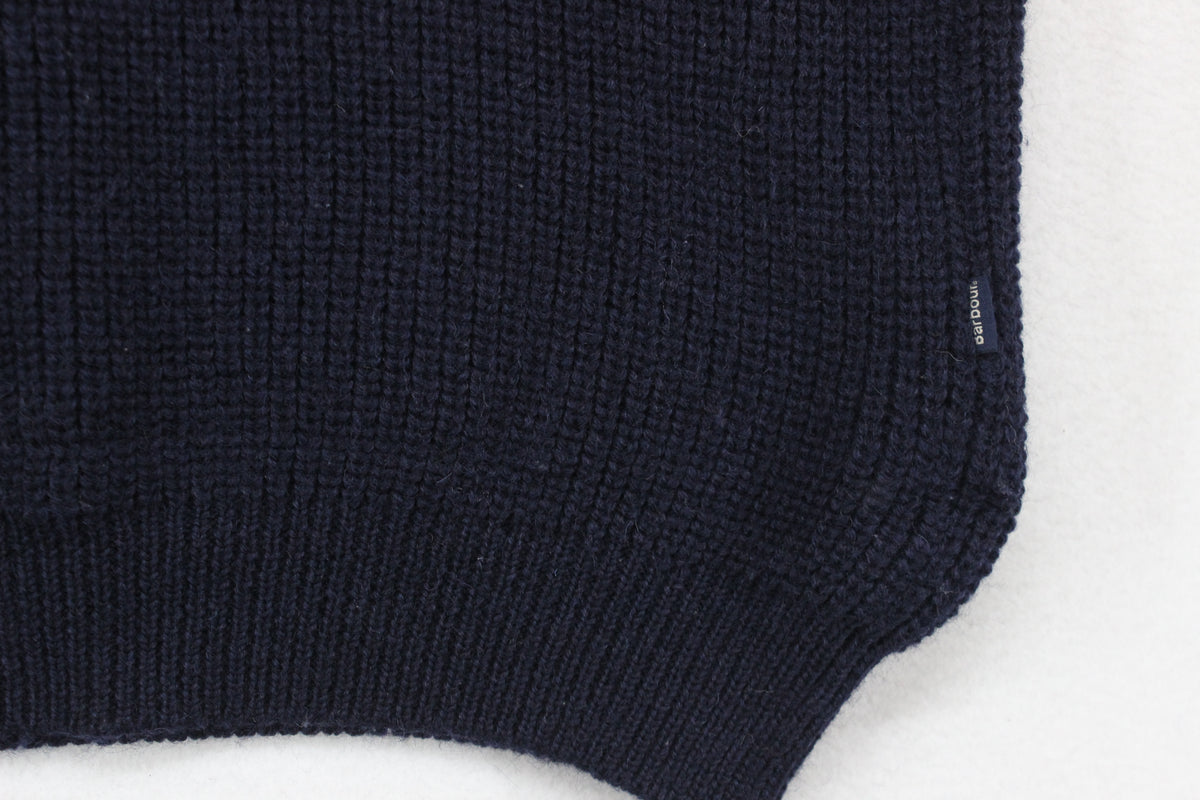 Mens Fisherman Jumper Chunky Knit 1/4 Zip Winter Wool