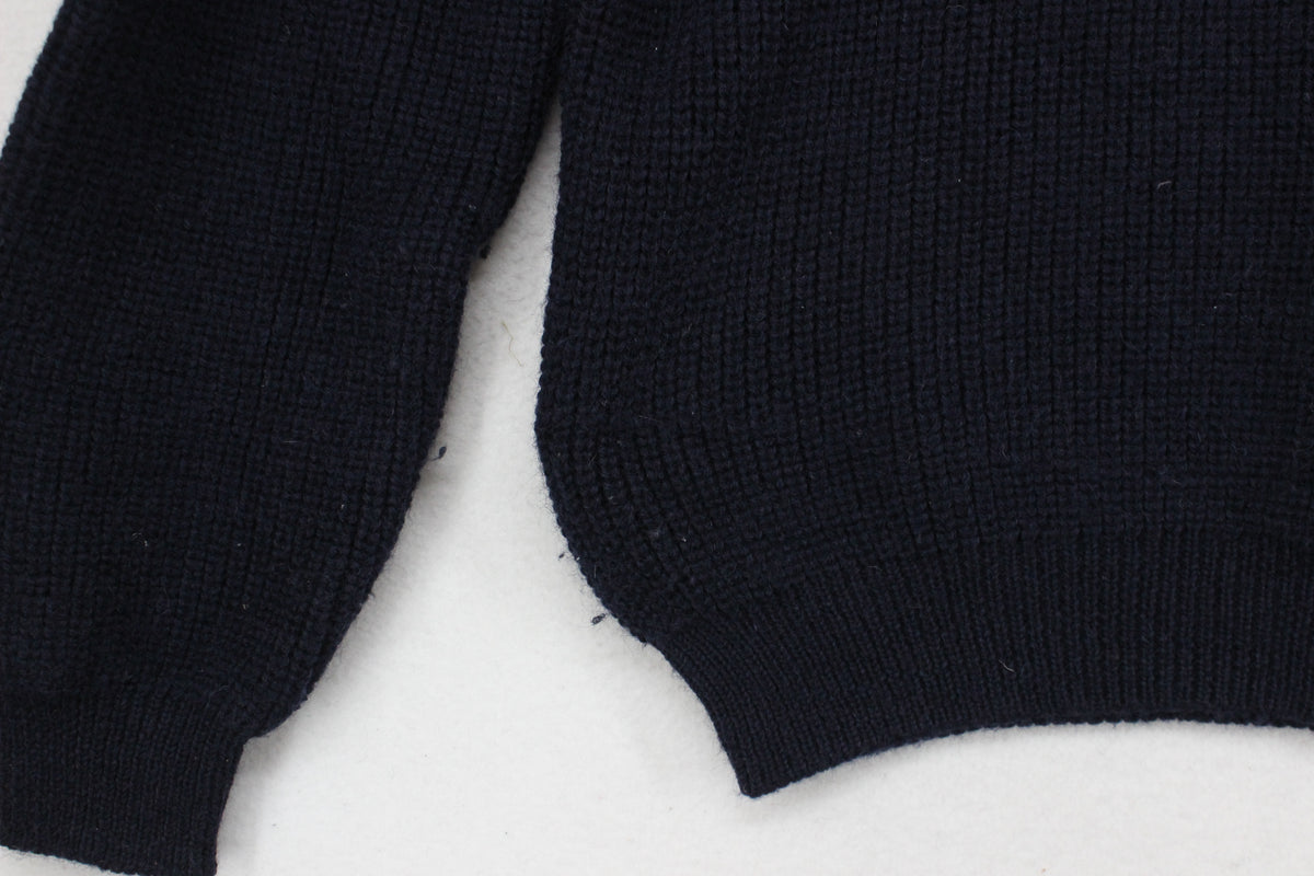 Mens Fisherman Jumper Chunky Knit 1/4 Zip Winter Wool