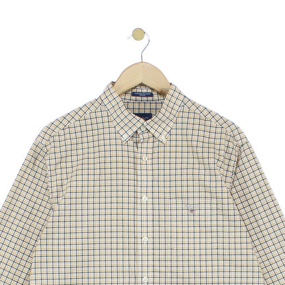 Mens Check Shirt Button Up Long Sleeve