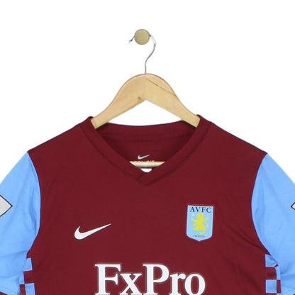Boys Aston Villa 2010-11 Football Shirt #12 Albrighton