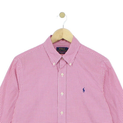Mens Check Shirt Long Sleeve Slim Fit