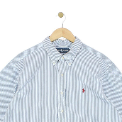 Mens Striped Seersucker Shirt Classic Short Sleeve