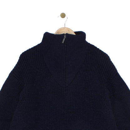 Mens Fisherman Jumper Chunky Knit 1/4 Zip Winter Wool