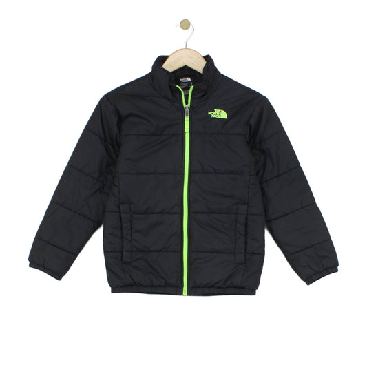 Boys Quilted Jacket Full Zip Logo Insulated