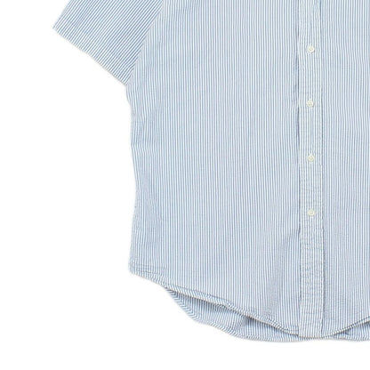 Mens Striped Seersucker Shirt Classic Short Sleeve