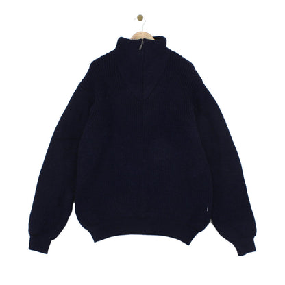 Mens Fisherman Jumper Chunky Knit 1/4 Zip Winter Wool