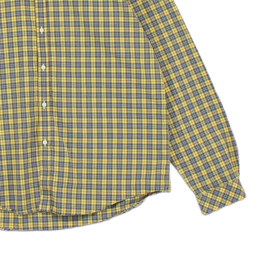 Mens Check Shirt Slim Fit Button Up Long Sleeve