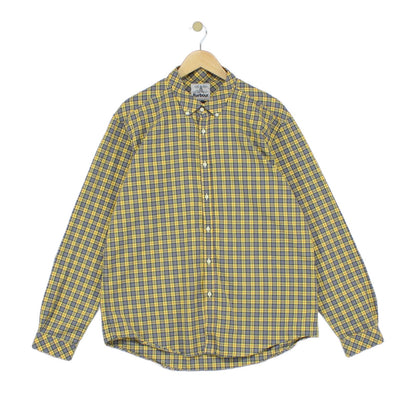 Mens Check Shirt Slim Fit Button Up Long Sleeve