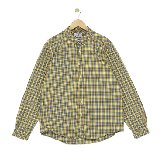 Mens Check Shirt Slim Fit Button Up Long Sleeve