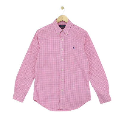 Mens Check Shirt Long Sleeve Slim Fit