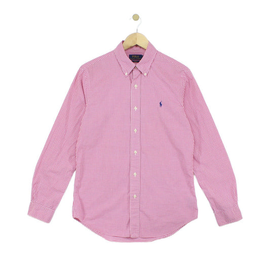 Mens Check Shirt Long Sleeve Slim Fit