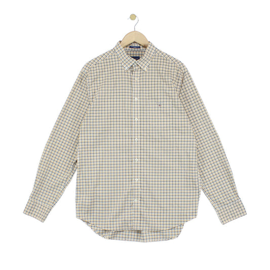 Mens Check Shirt Button Up Long Sleeve