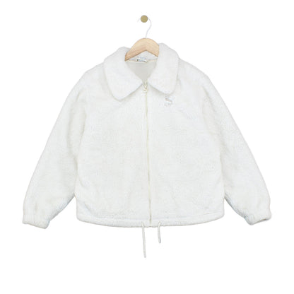 Womens Sherpa Fleece Jacket Collared