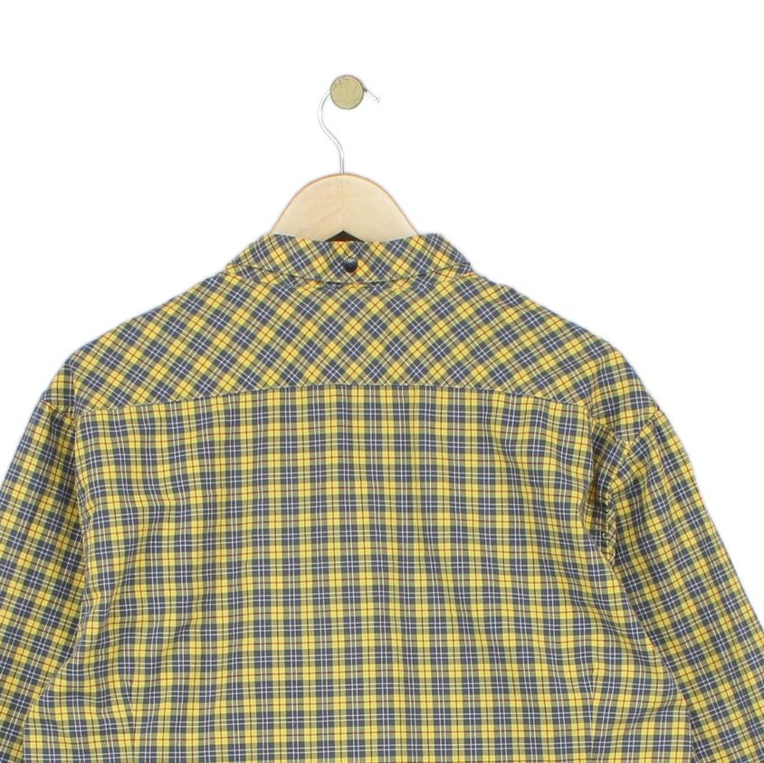 Mens Check Shirt Slim Fit Button Up Long Sleeve