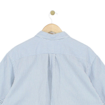 Mens Striped Seersucker Shirt Classic Short Sleeve