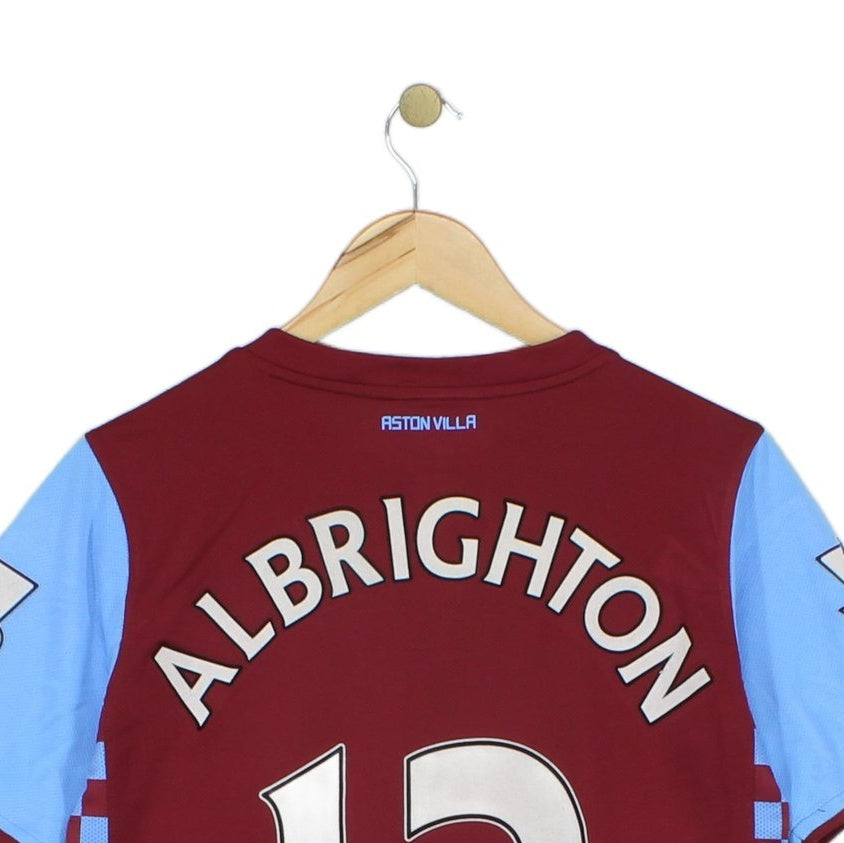 Boys Aston Villa 2010-11 Football Shirt #12 Albrighton