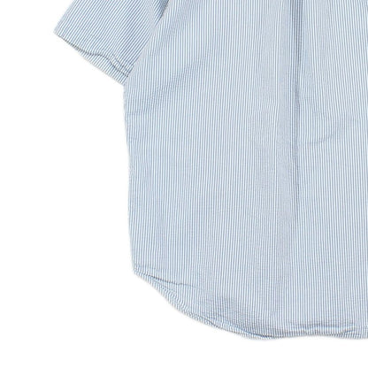 Mens Striped Seersucker Shirt Classic Short Sleeve