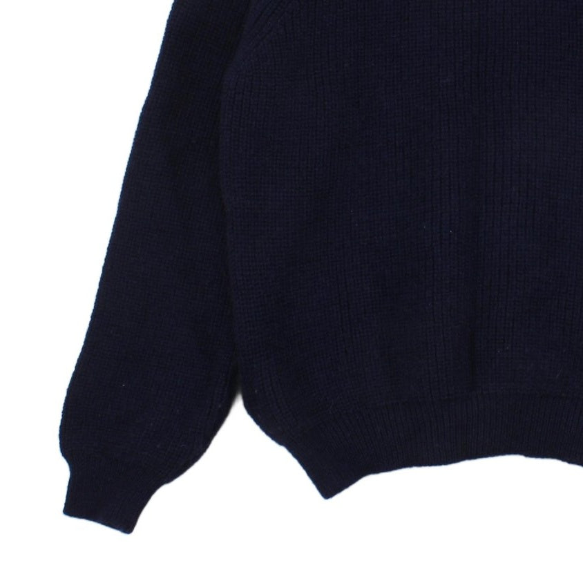 Mens Fisherman Jumper Chunky Knit 1/4 Zip Winter Wool
