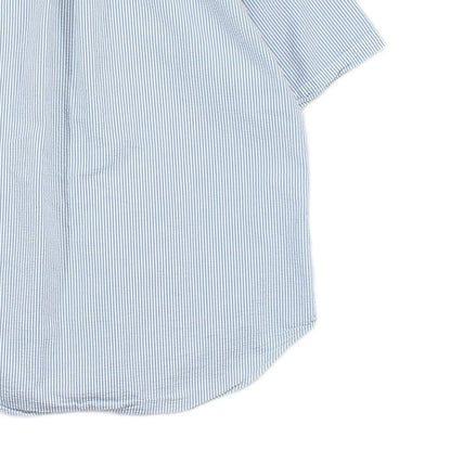 Mens Striped Seersucker Shirt Classic Short Sleeve