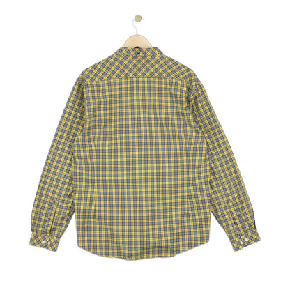 Mens Check Shirt Slim Fit Button Up Long Sleeve