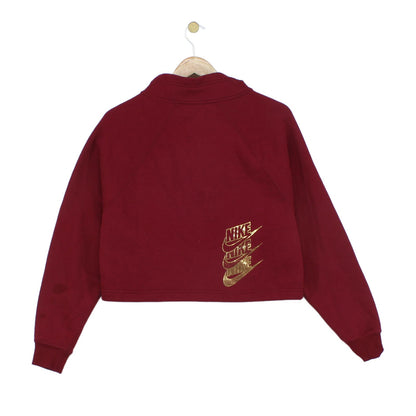 Womens 1/4 Zip Sweatshirt Cropped Pullover