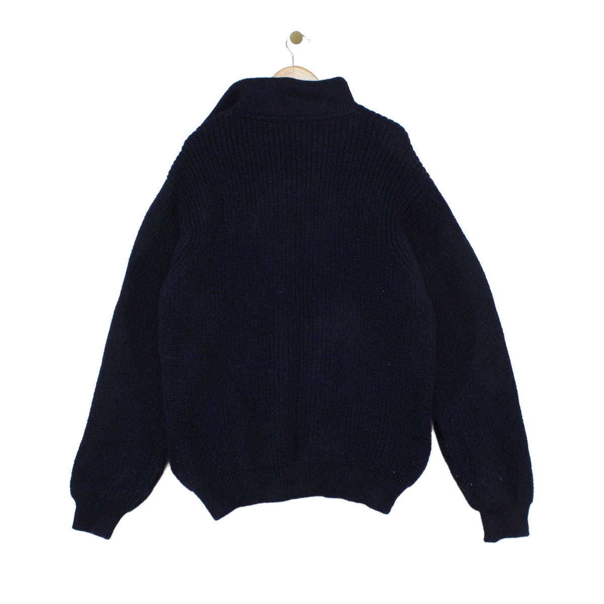 Mens Fisherman Jumper Chunky Knit 1/4 Zip Winter Wool