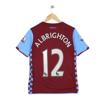 Boys Aston Villa 2010-11 Football Shirt #12 Albrighton