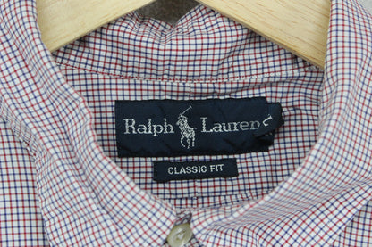 Mens Check Shirt Classic Fit Button Down