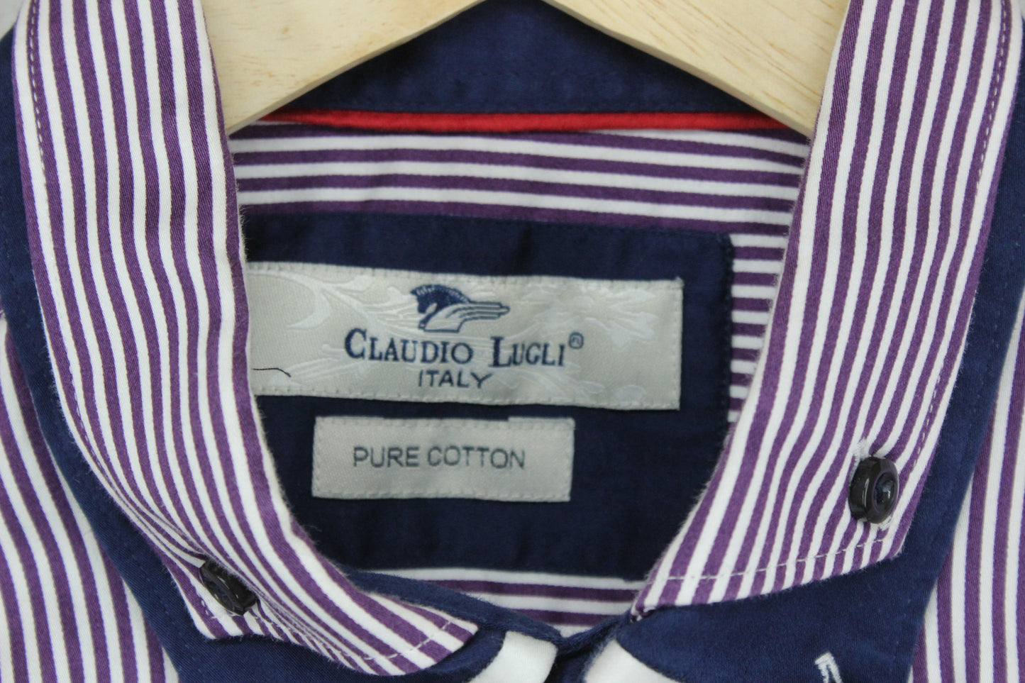 Mens Striped Shirt Long Sleeve Collared