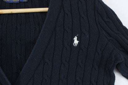 Womens Cable Knit Cardigan Classic Cotton