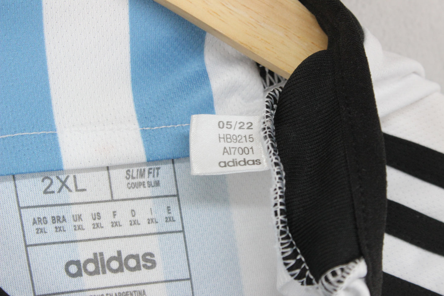 Mens Argentina 2022-23 Football Shirt Home Jersey Slim Fit