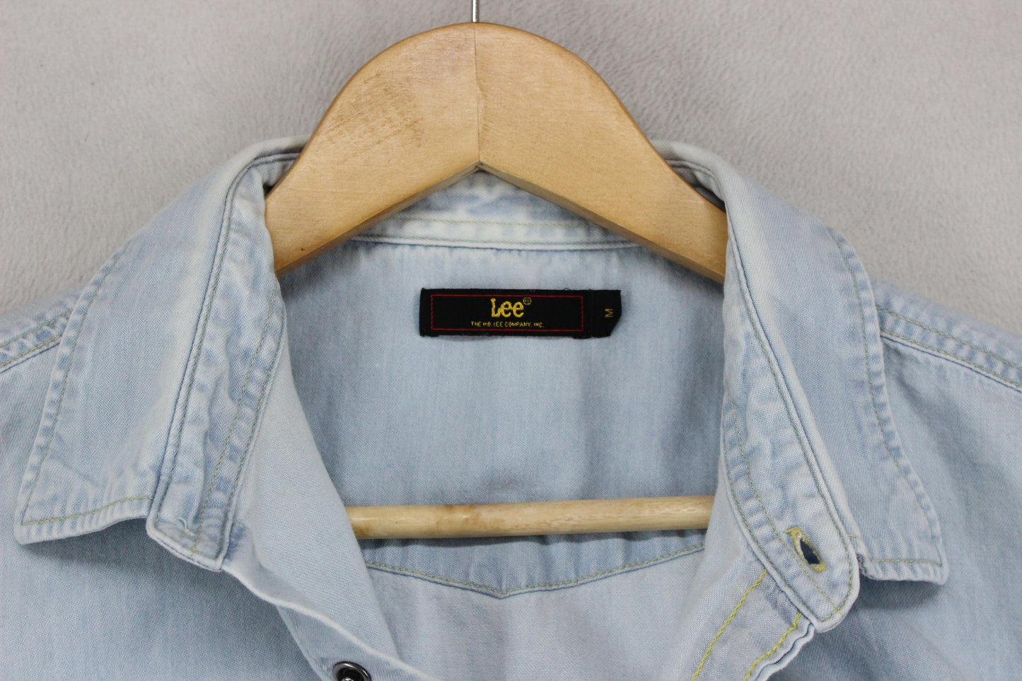 Mens Denim Shirt Button Up Long Sleeve